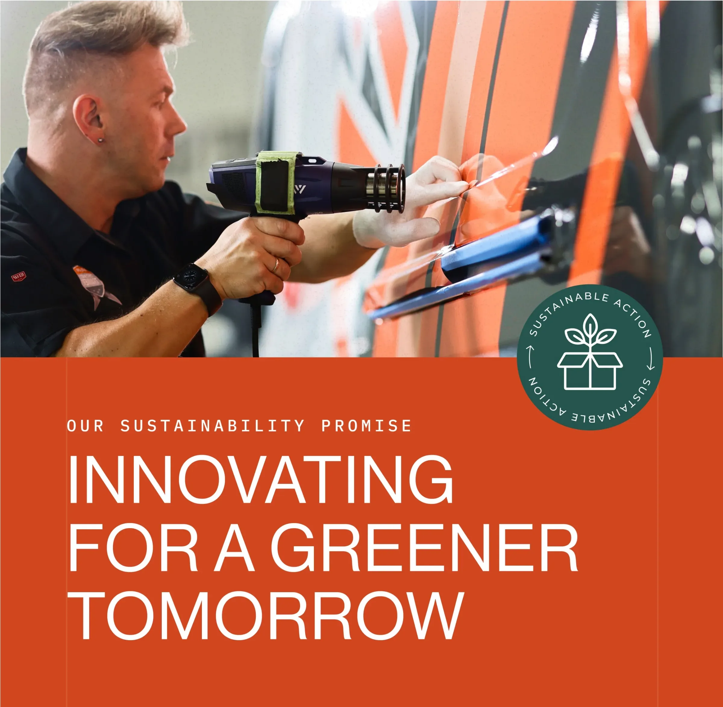 A promotional image for Arlon's sustainability promise