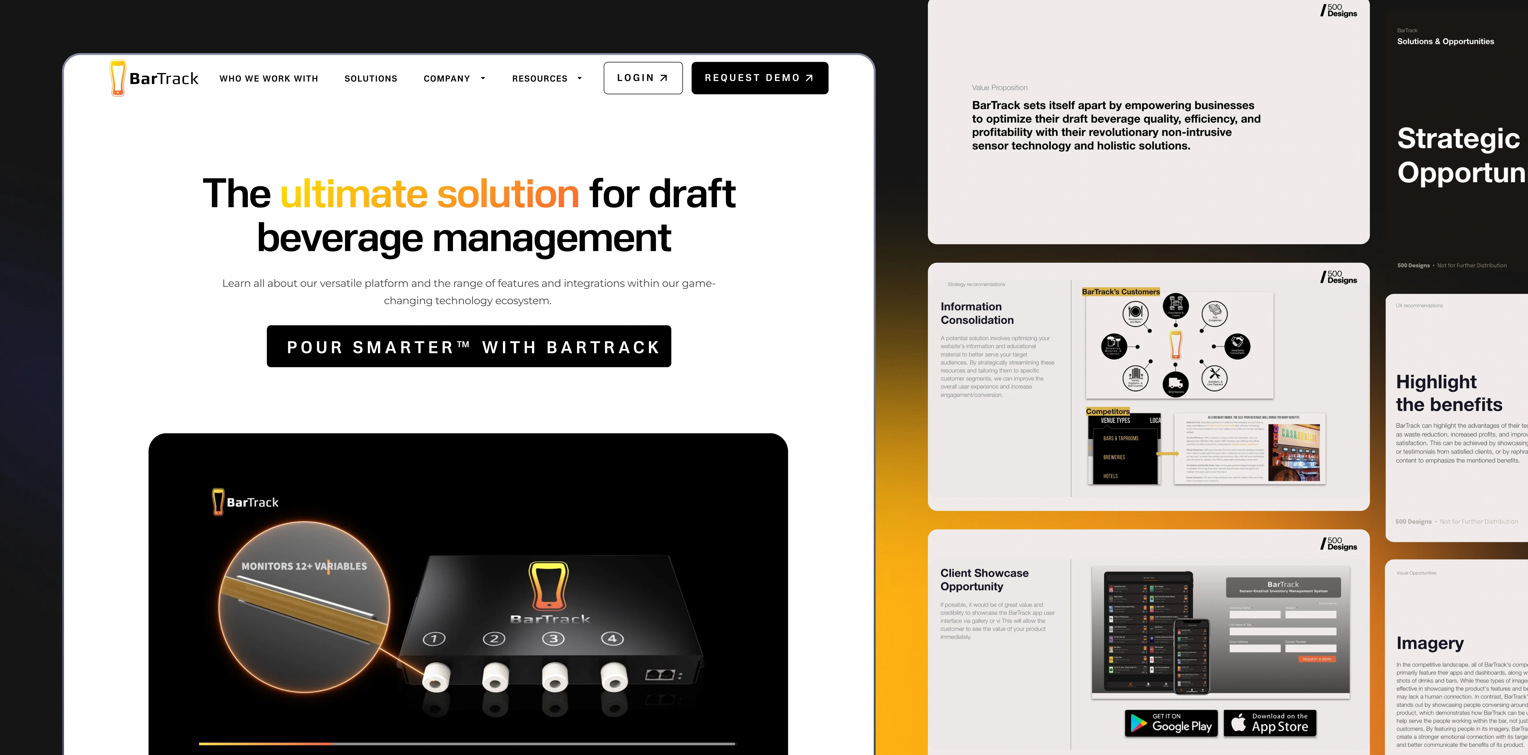 A website and strategy board for BarTrack