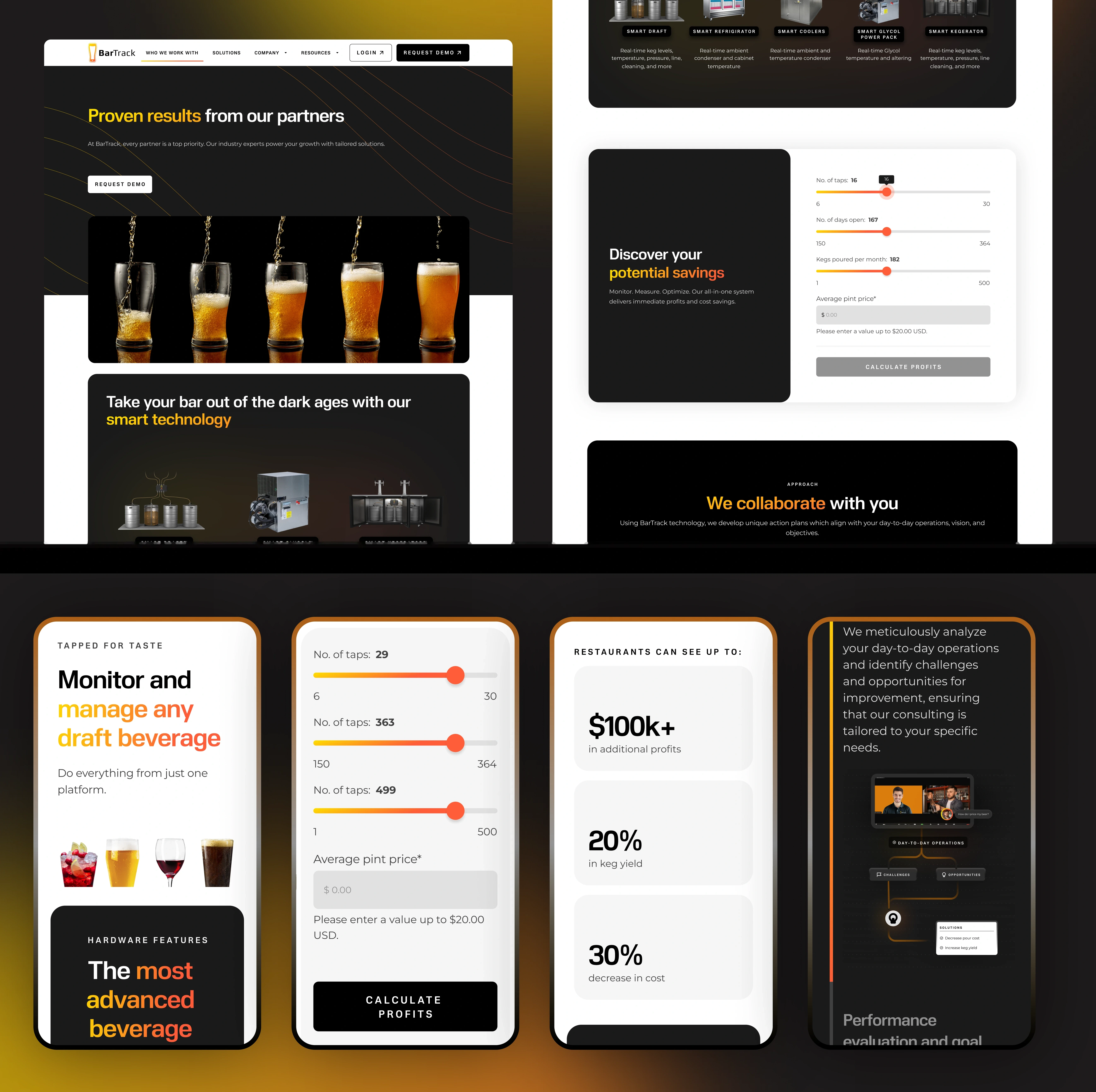 A website and mobile UI design for BarTrack