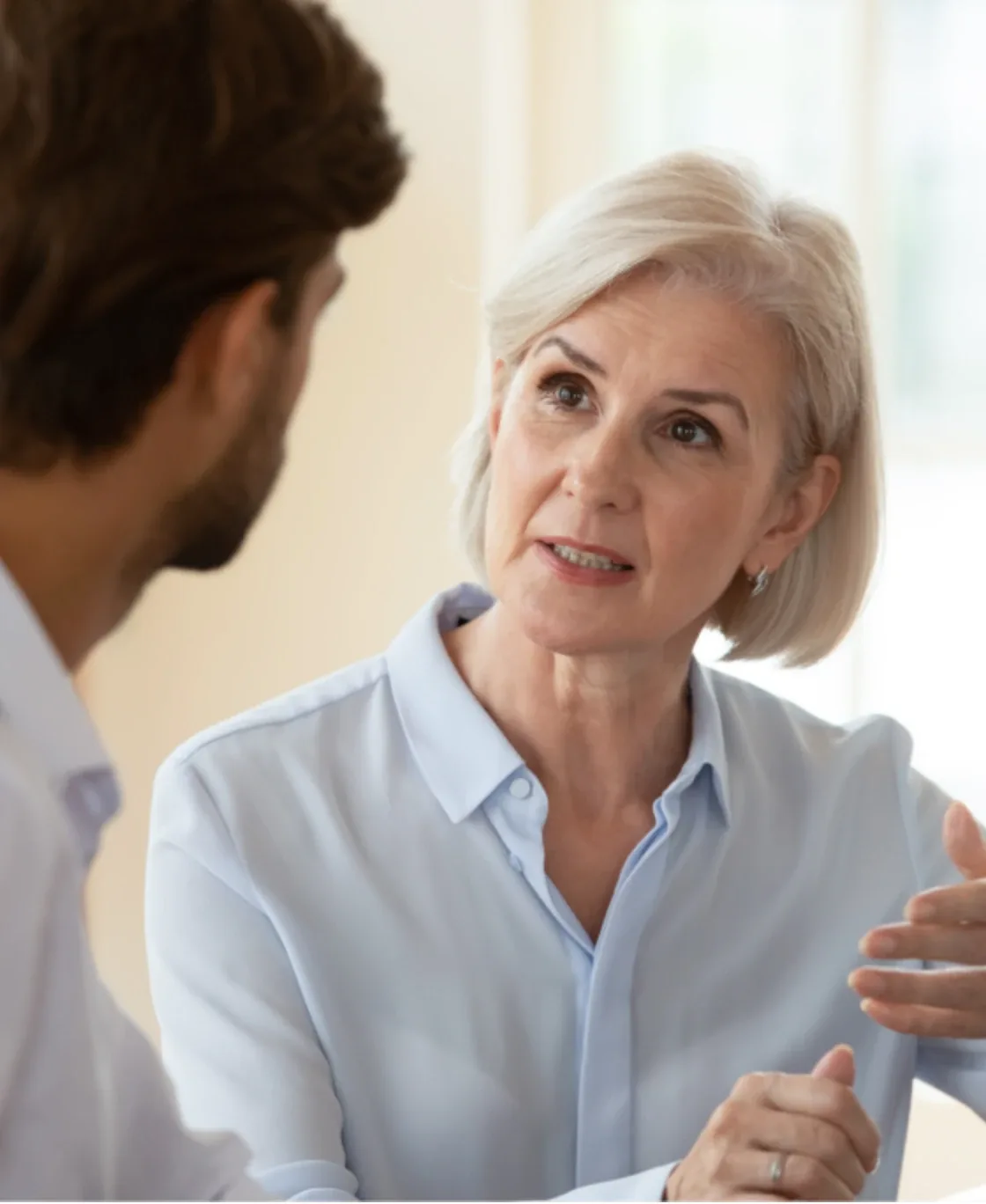 Accounting professional listening during a client meeting