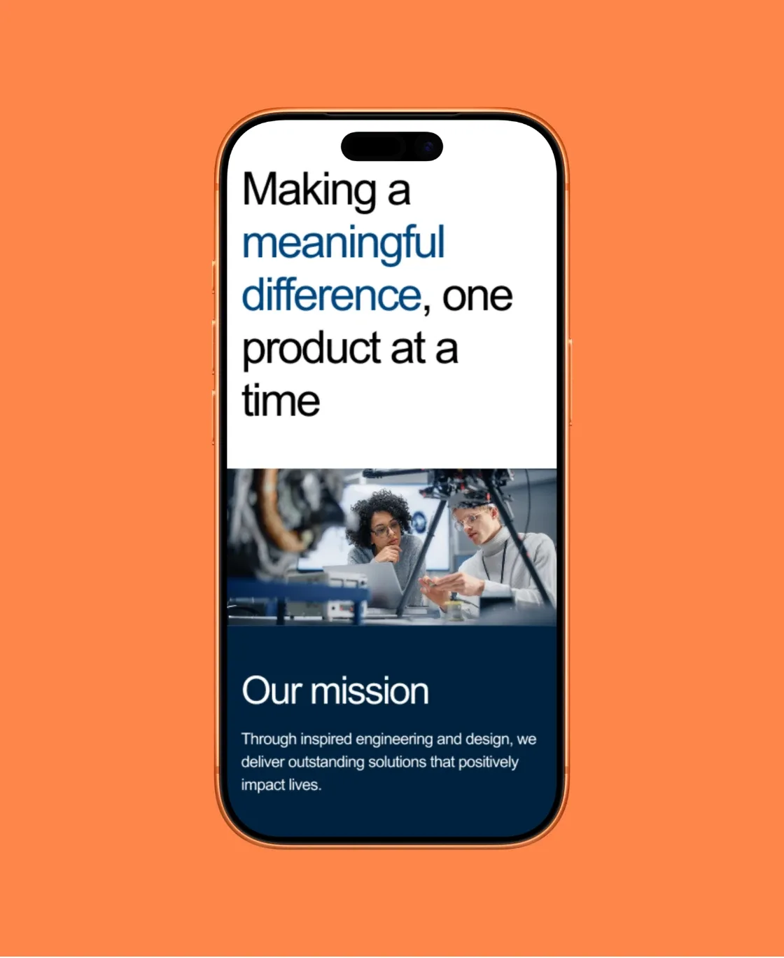 Goddard mobile page: making a meaningful difference, one product at a time