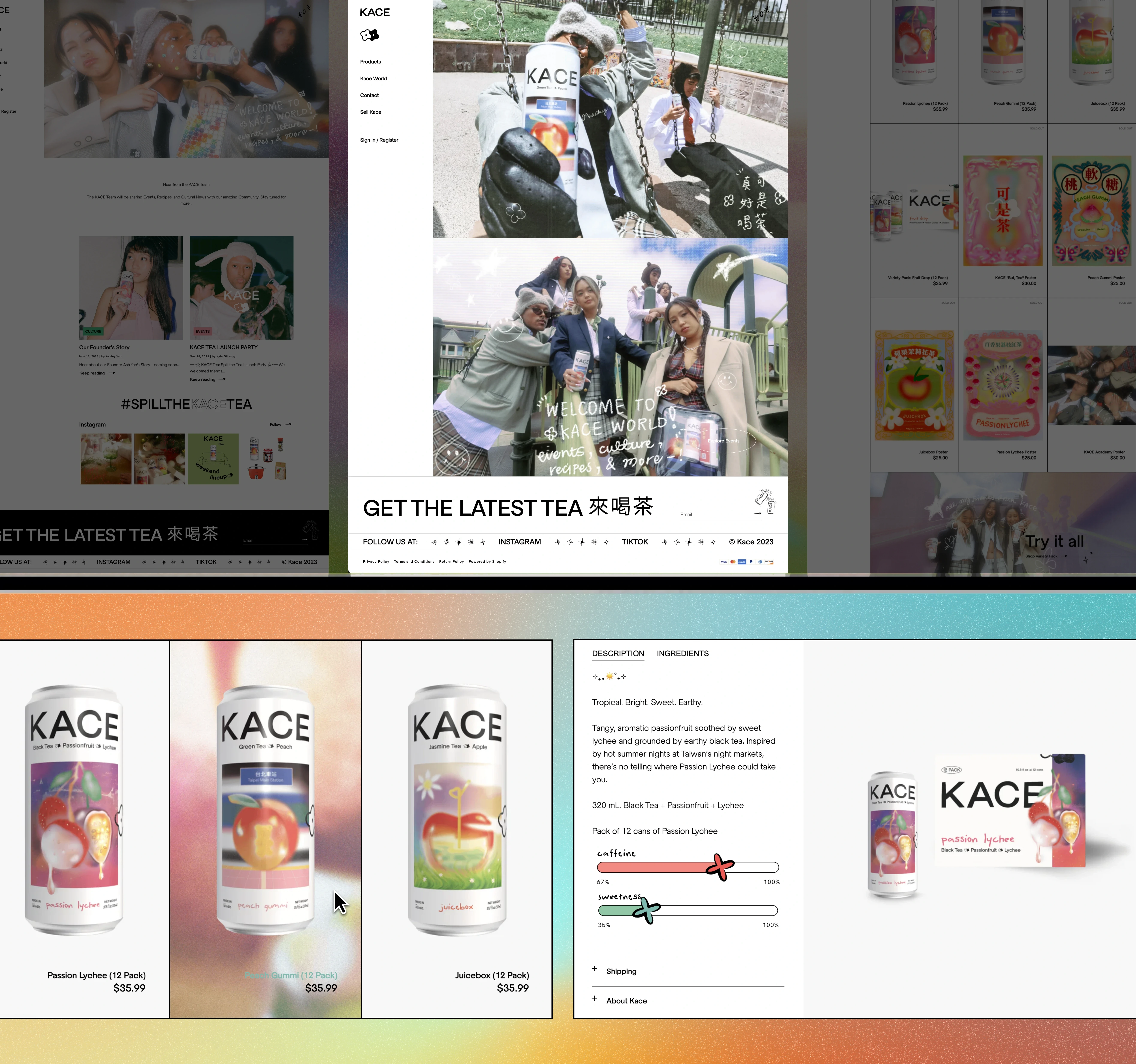 Kace’s Shopify website delivers a no-fuss shopping experience