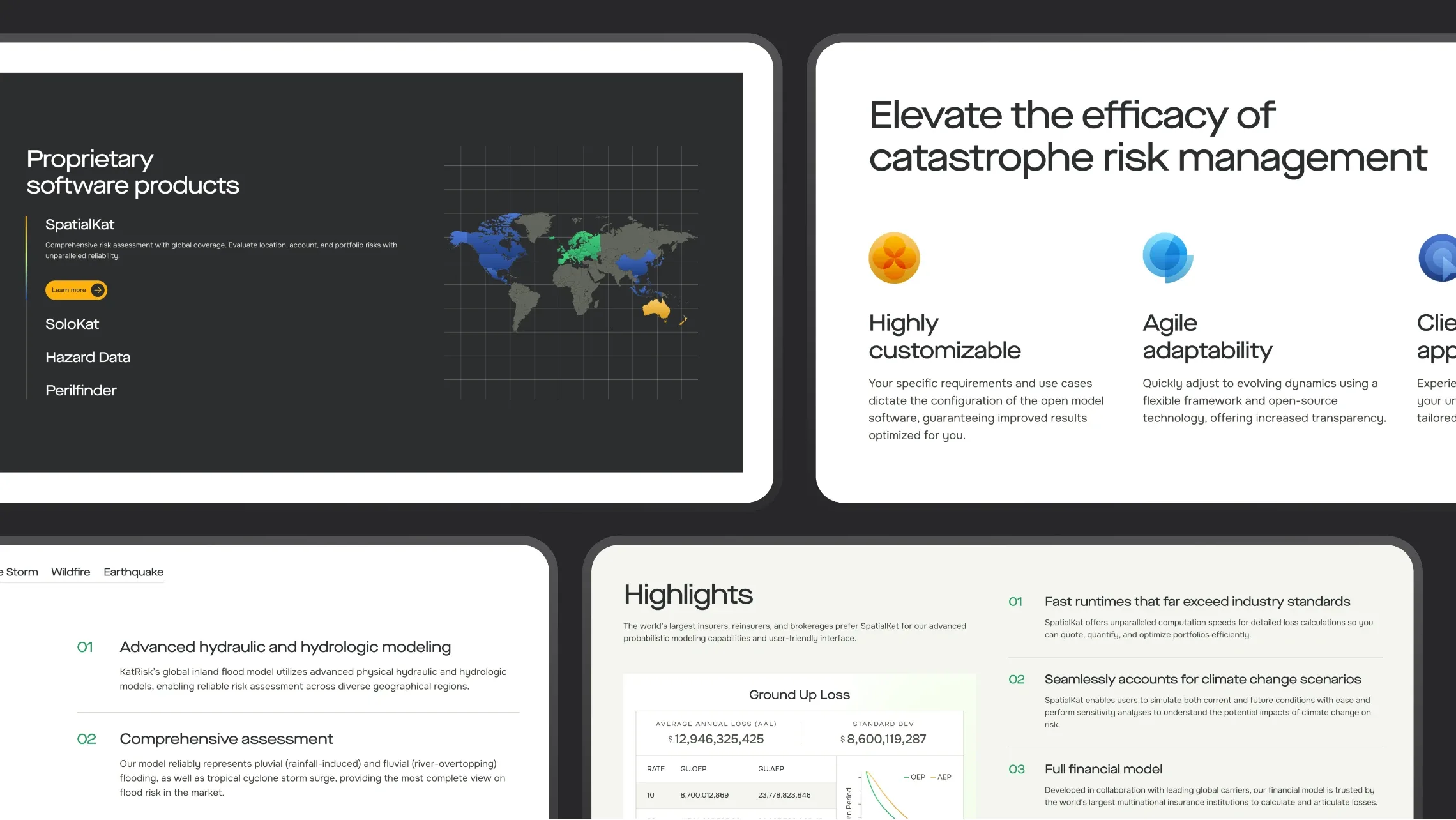 KatRisk pages for proprietary software products and catastrophe risk management