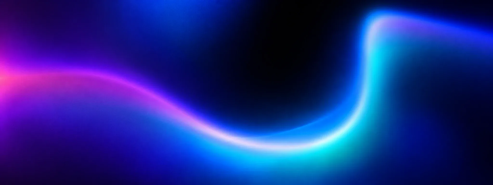 Abstract glowing blue and pink wave of light, for an article on what drives website redesign cost